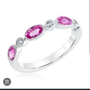 Beverly k pink and white sapphire white gold ring